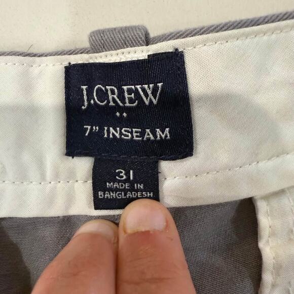J. Crew 7” Flex Chino Flat Front Shorts Men's 31 Gray Cotton Preppy Minimalist - Picture 3 of 7